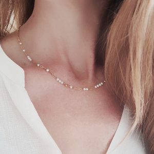 ALWAYS WITH YOU - Pearl Morse code necklace